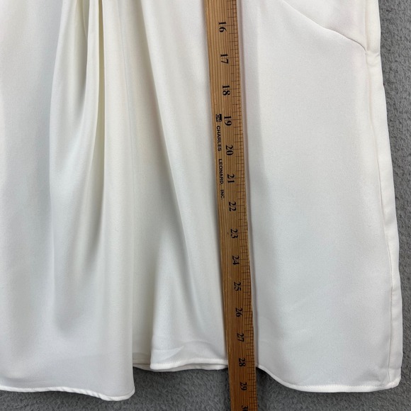 New Seraphine Twist Front Blouse Cream Sleeveless V Neck Work Edit Size 8 - Picture 6 of 11